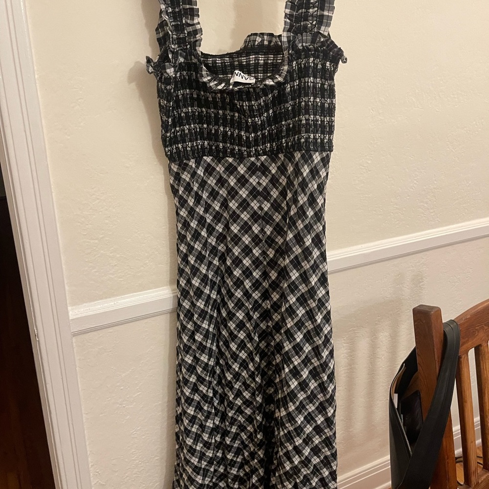 Ganji smocked checkered dress size L